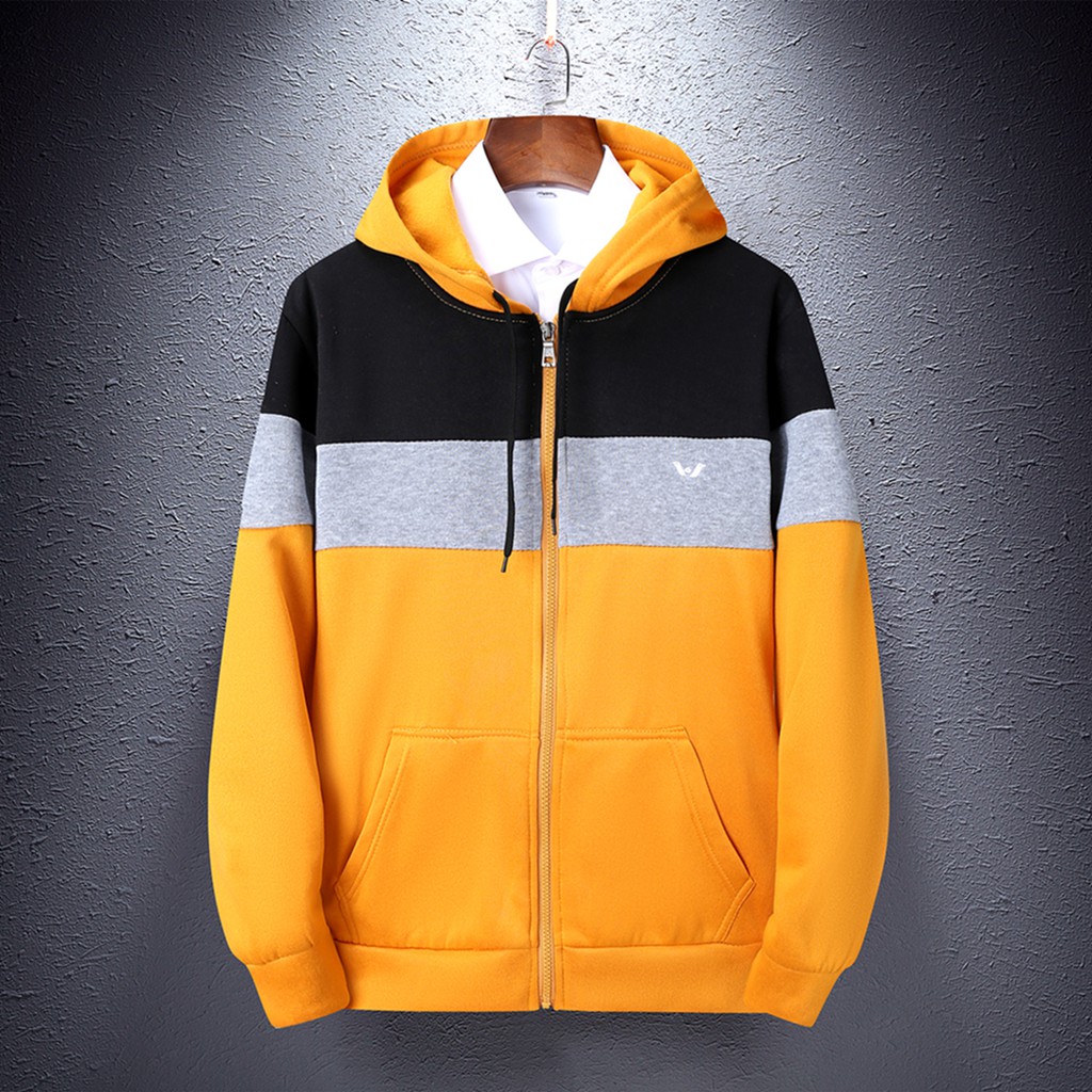 8 Color Unisex Stiching Hoodie Jacket Sweater *3006*