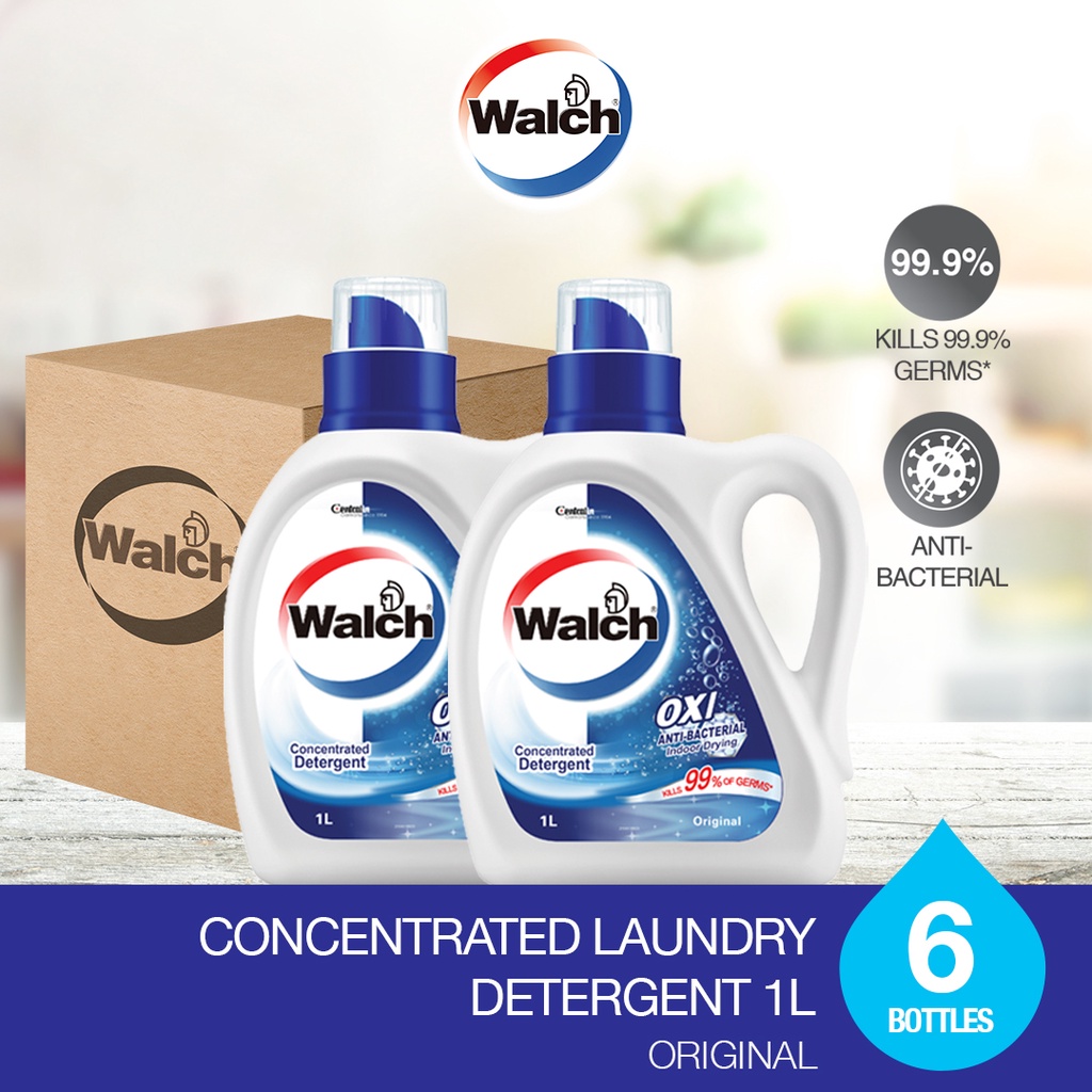 Walch Anti-bacterial Concentrated Laundry Detergent 1l X 6 Bottles 