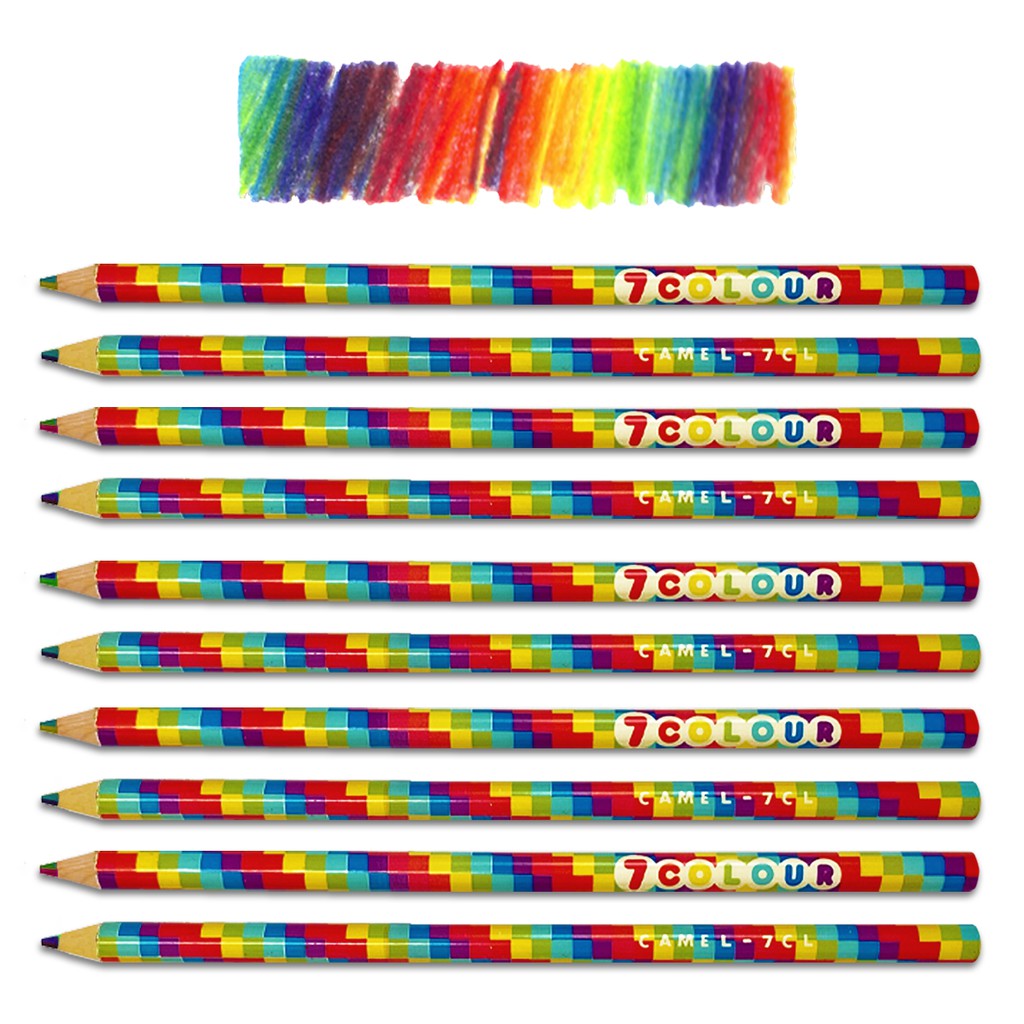 Japanese Rainbow Colored Pencils 7 Colors in 1 Pencil (1pc/2pcs
