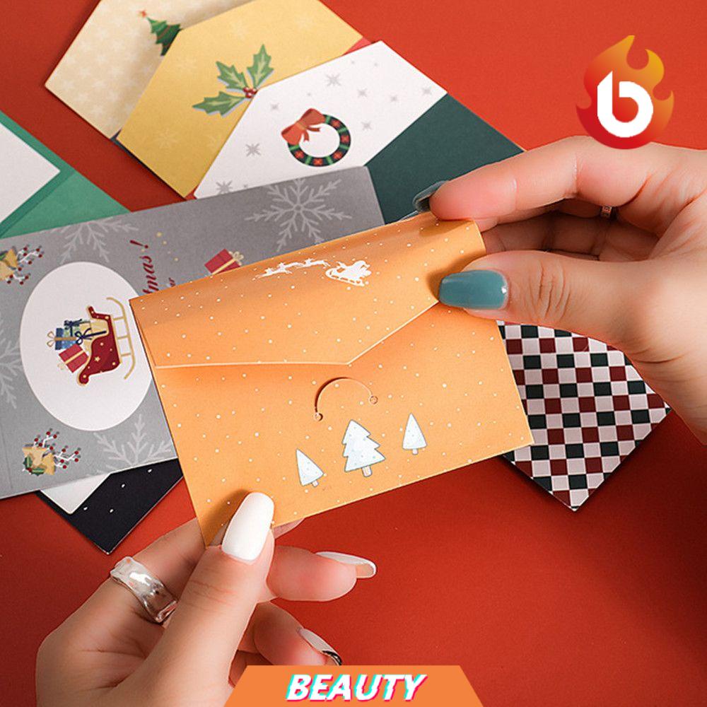Beauty 1 10pcs Creative Merry Christmas Envelopes Winter Holiday Greeting Card Set New Years Cute Cartoon Paper Printed Xmas Gifts Cards Shopee Singapore
