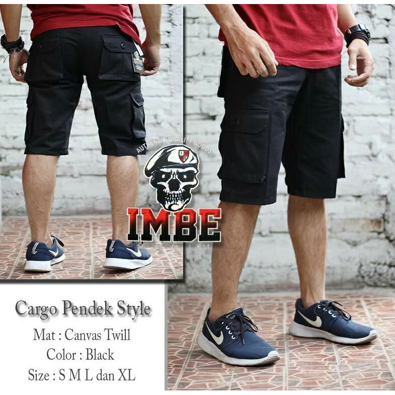 black short cargo pants