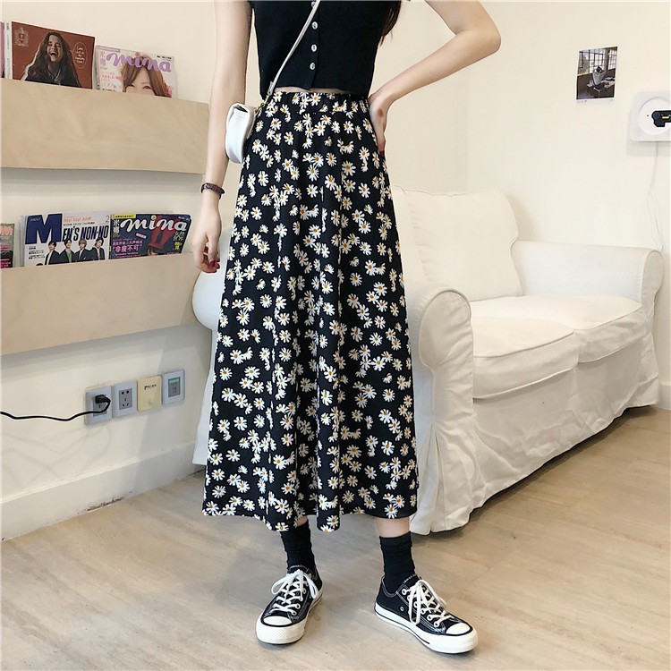 #9050 Women Fashion Floral Maxi Skirts Ladies Casual A-line Skirts ...