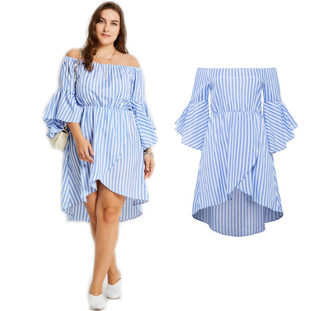 plus size off the shoulder summer dress