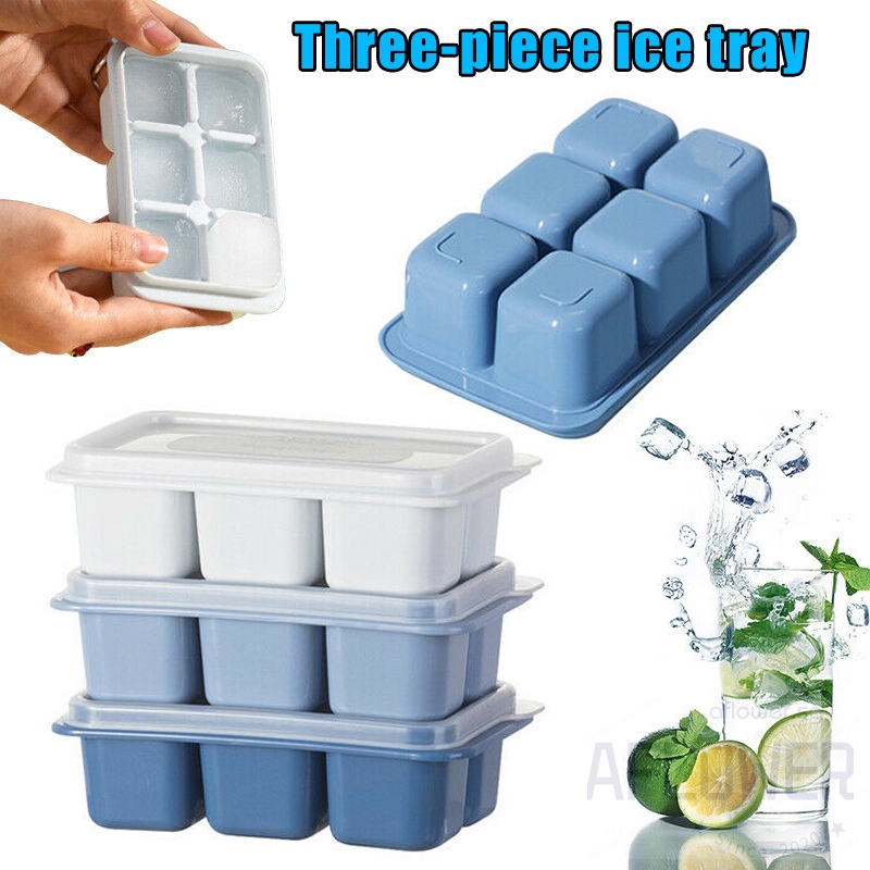 New 3pcs Large Plastic Freezing Tray Ice Cube Trays For Homemade Ice Popsicles 