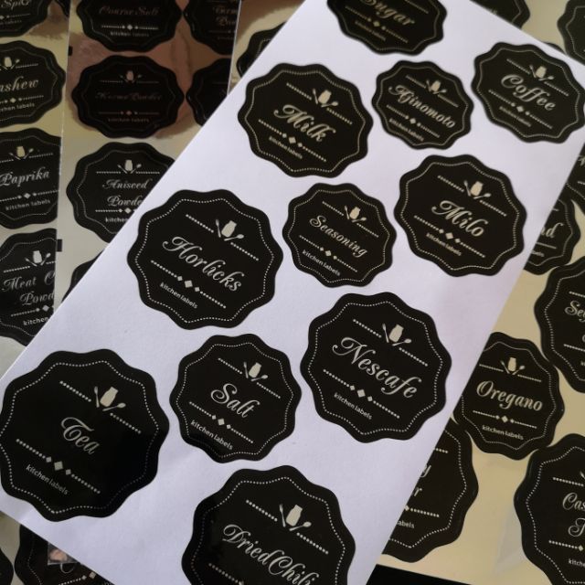 Kitchen Labels Sticker Dapur Ready Made English 68pcs Shopee Singapore