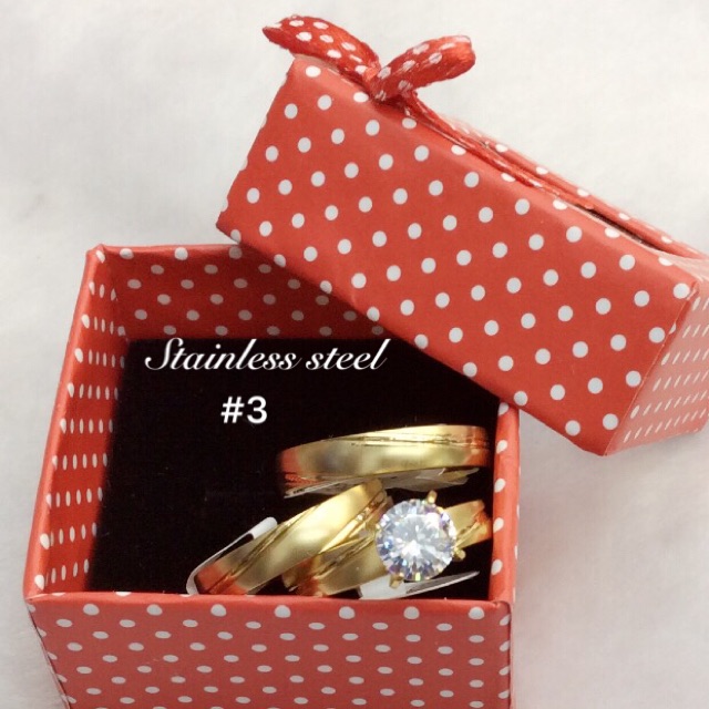 Balfe Hypoallergenic and Nontarnish stainless 3in1 set Couple ring for wedding or Daily use ( ring#3