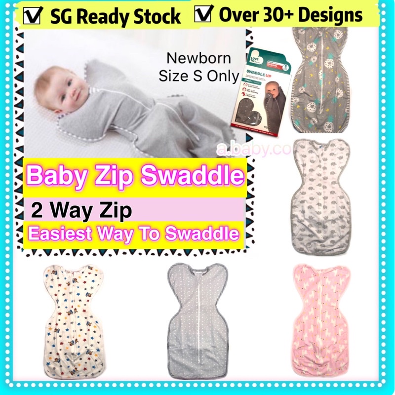 Newborn Baby 2 Way Zip Swaddle Newborn Baby Arms Up Better Sleep