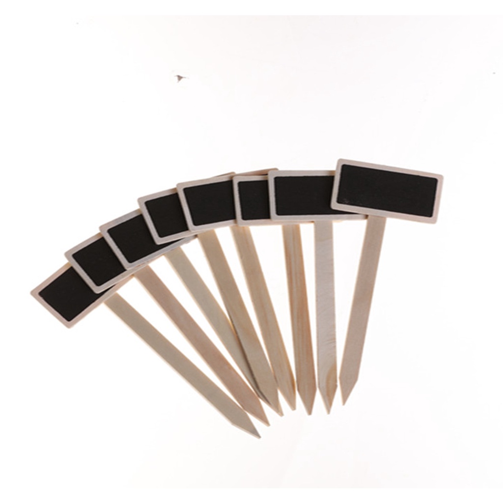 Mini Wood Chalkboard Stakes Wooden Plant Tags Markers Blackboard Garden