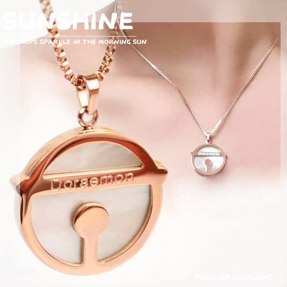 Doraemon Necklace Exquisite Jewelry Doraemon Rose Gold Necklace Pendant Shopee Singapore