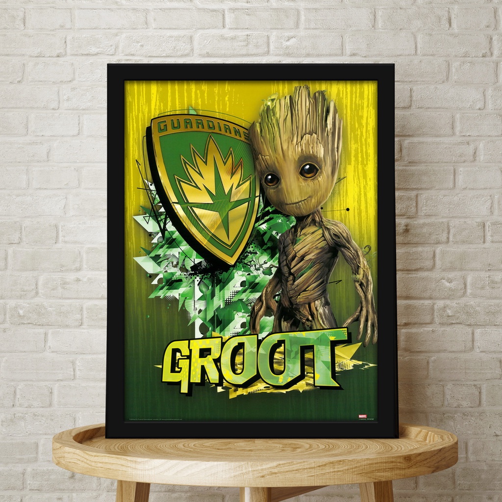 5 Panel Framed Guardians of the Galaxy Groot Modern Canvas Wall Art HD Print 