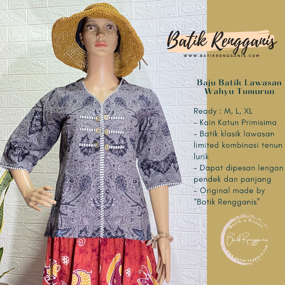 Tops Blouse Work Batik Insights Motifs Wahyu Tumurun Latest Model Original Batik Rengganis Shopee Singapore