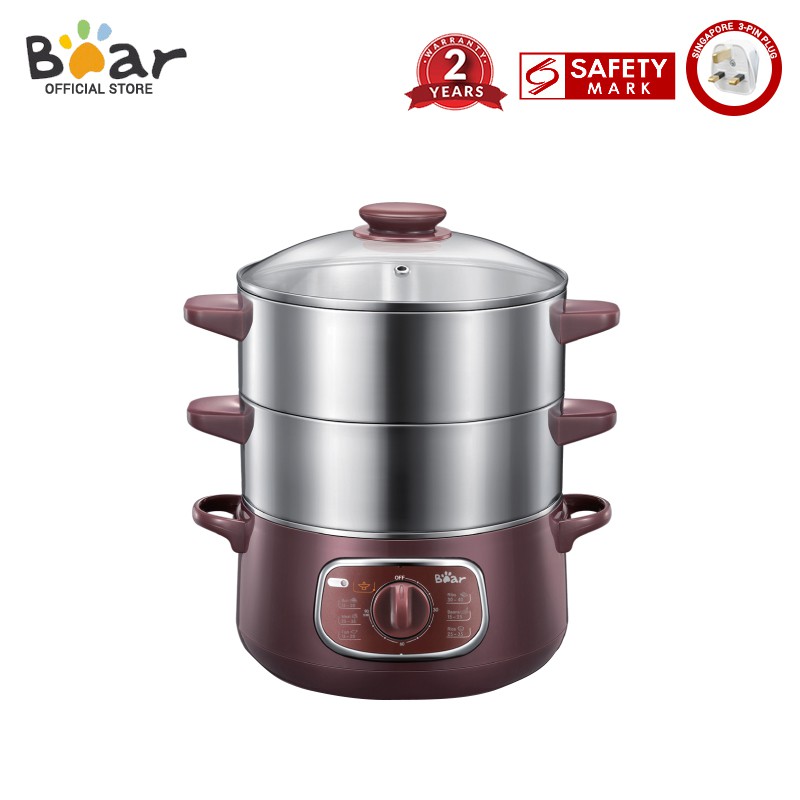 Bear Electric Steamer Multilayer Stainless Steel Steamer Timing