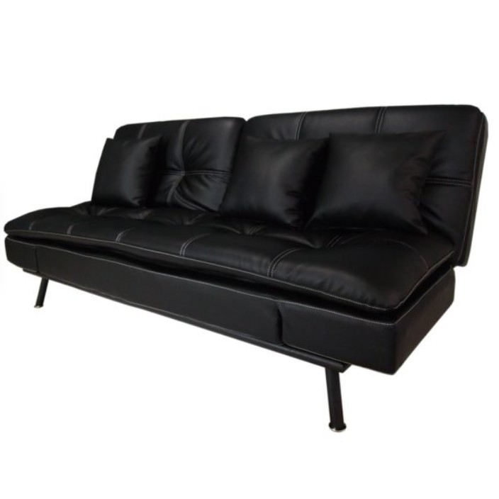 Sg Er York Sofa Bed Black 2 5, Black Faux Leather Futon Sofa Bed