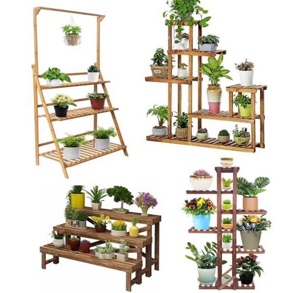 Plant Rack Plant Stand Wooden Plant Bamboo Rack Self Flower Rack For