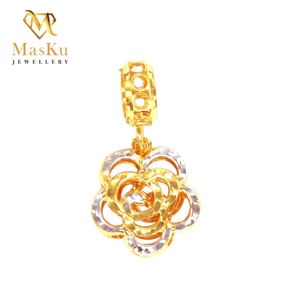 Masku Jewellery 22k Gold Jewellery Charm Barang Kemas 916 Charm Shiny Flower Mkjh180265 Gram 1 51g Shopee Singapore