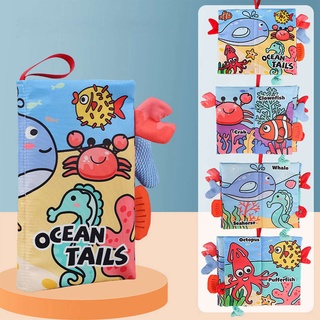 CUTEIU Cute Animals Tails Soft Rattle Cloth Book For Children Educational Toys #3