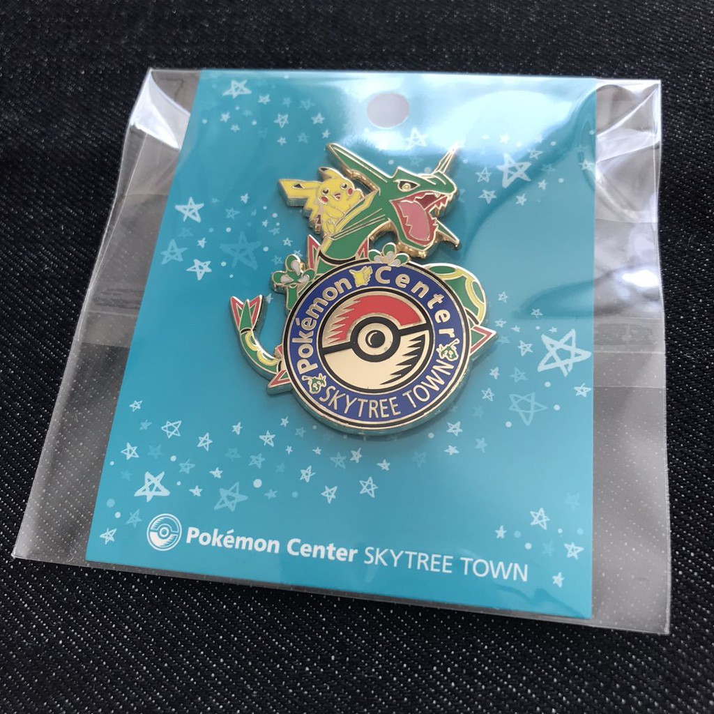 Pokemon Center Skytree Exclusive Logo Pins Rayquaza And Pikachu Skyree Opening Goods Shopee Singapore