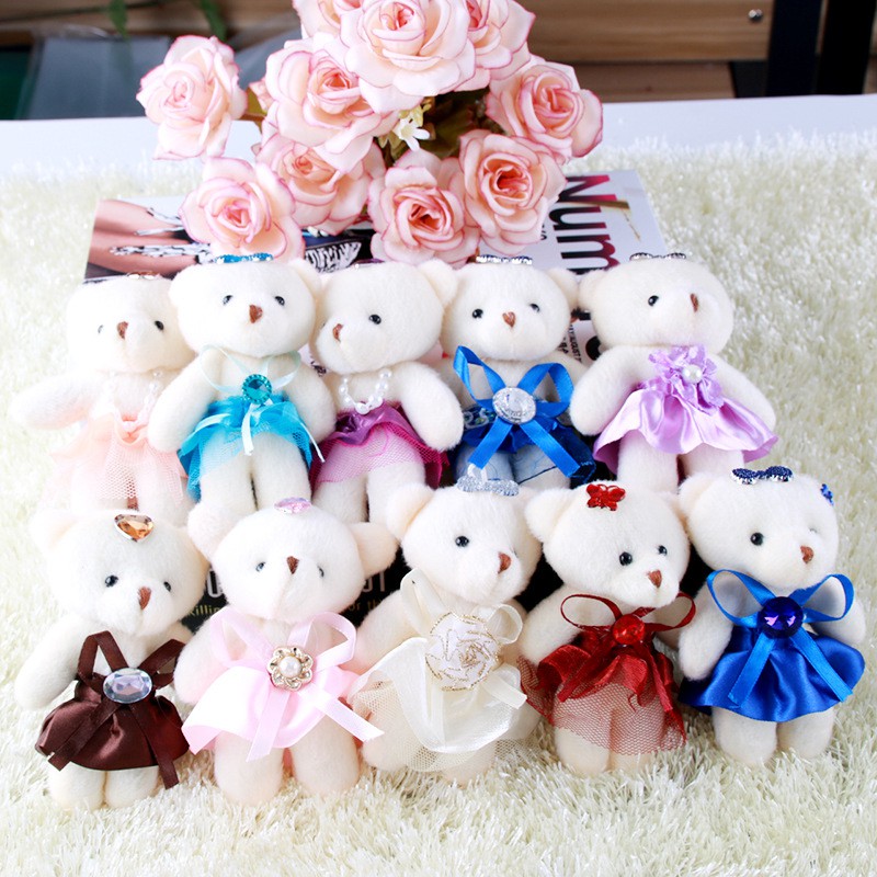Stuffed Animals  Rose flower wedding couple bear soft toy baby dolls plush toy 