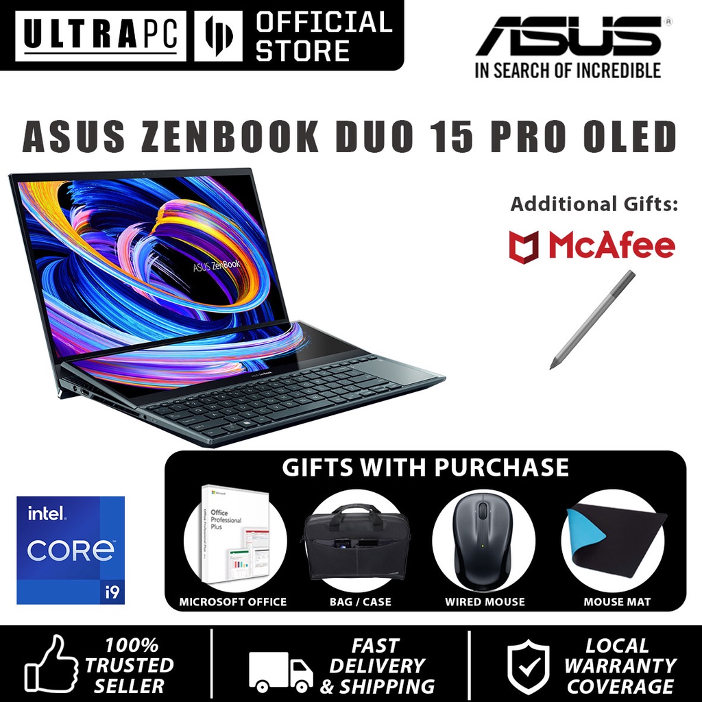 [SAME DAY/MS OFFICE] ASUS ZENBOOK PRO DUO 15 OLED UX582ZMH2005W Laptop