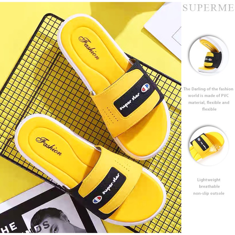 yellow champion sandals