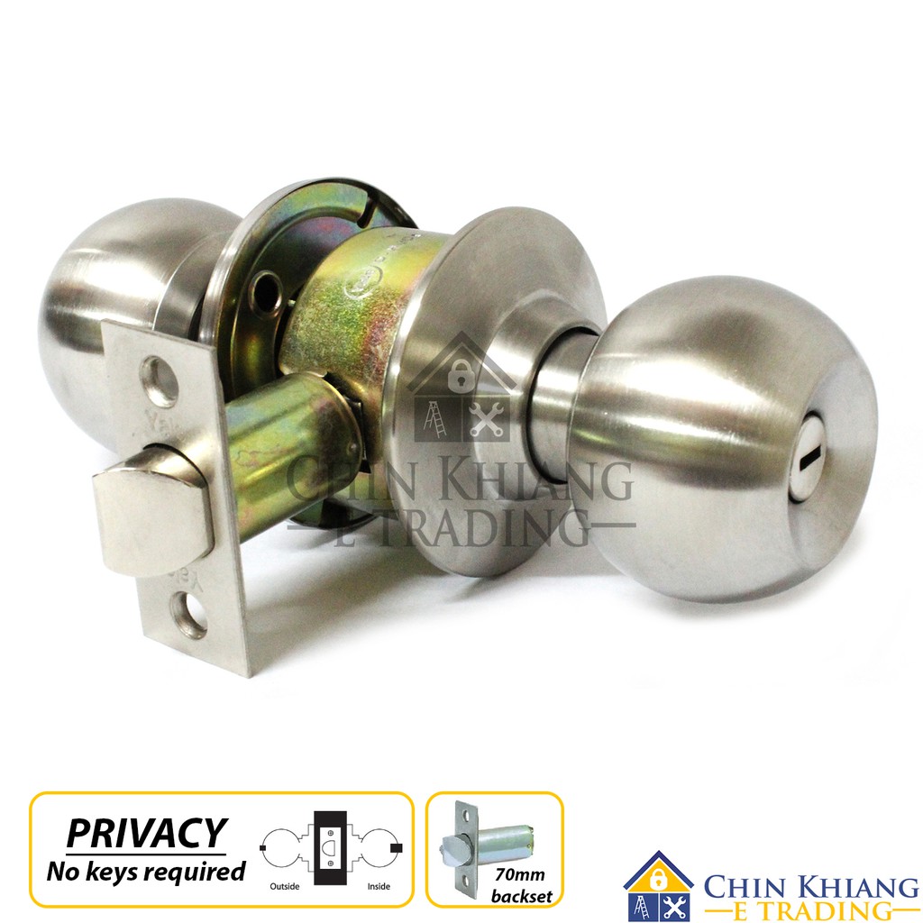 Yale Ca5122 Us32d 70 Privacy Cylindrical Door Knob Set Satin