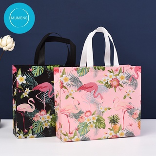 MUMENG Non-woven Fabric Bag Tote Bag Gift Shopping Bag Environmental Friendly Grocery Shopping Tote Bag 32*27*10cm