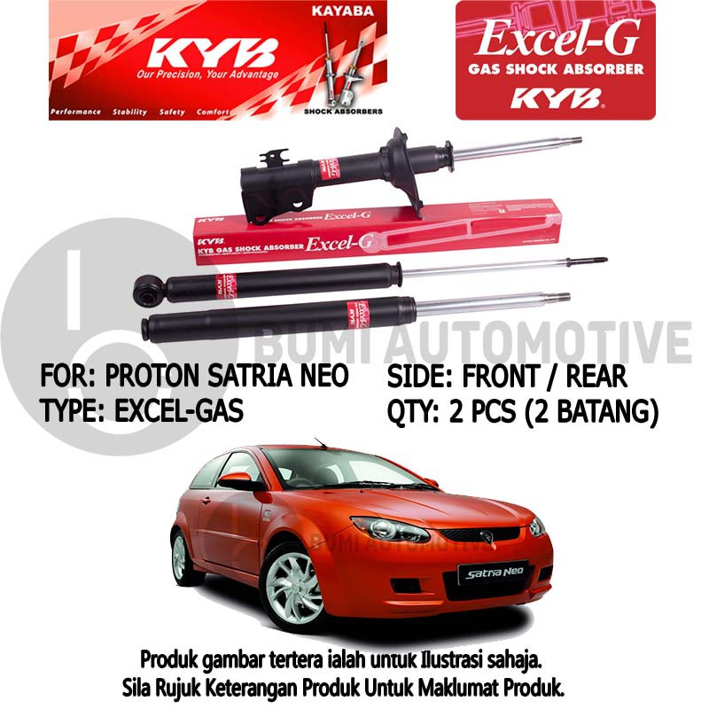 Kyb Proton Satria Neo Front Rear Gas Shock Absorber 2pcs Shopee Singapore