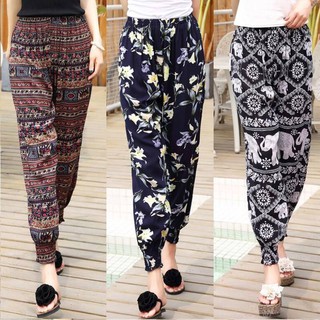 Image of 26 Style New Women Long Pants Summer Beach Pants Muti Color Size Cool Silk Pants Harem Wide Trousers