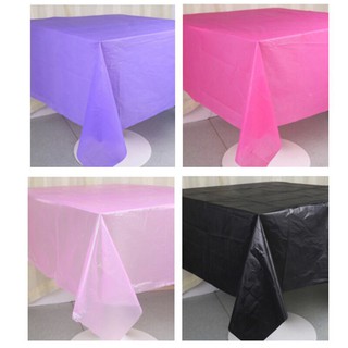 1pcs 137*183cm Plastic Disposable Rectangle Tablecloth Solid Color Wedding Birthday Party Table Cover #6