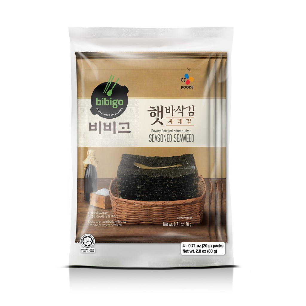 CJ Bibigo Seasoned Seaweed 20G X 4 [Korean] | Shopee Singapore