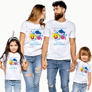 Image of Baby Shark Do Do Doo Matching Family Shirts Daddy Mommy Girl Boy Summer Fashion Top Tee