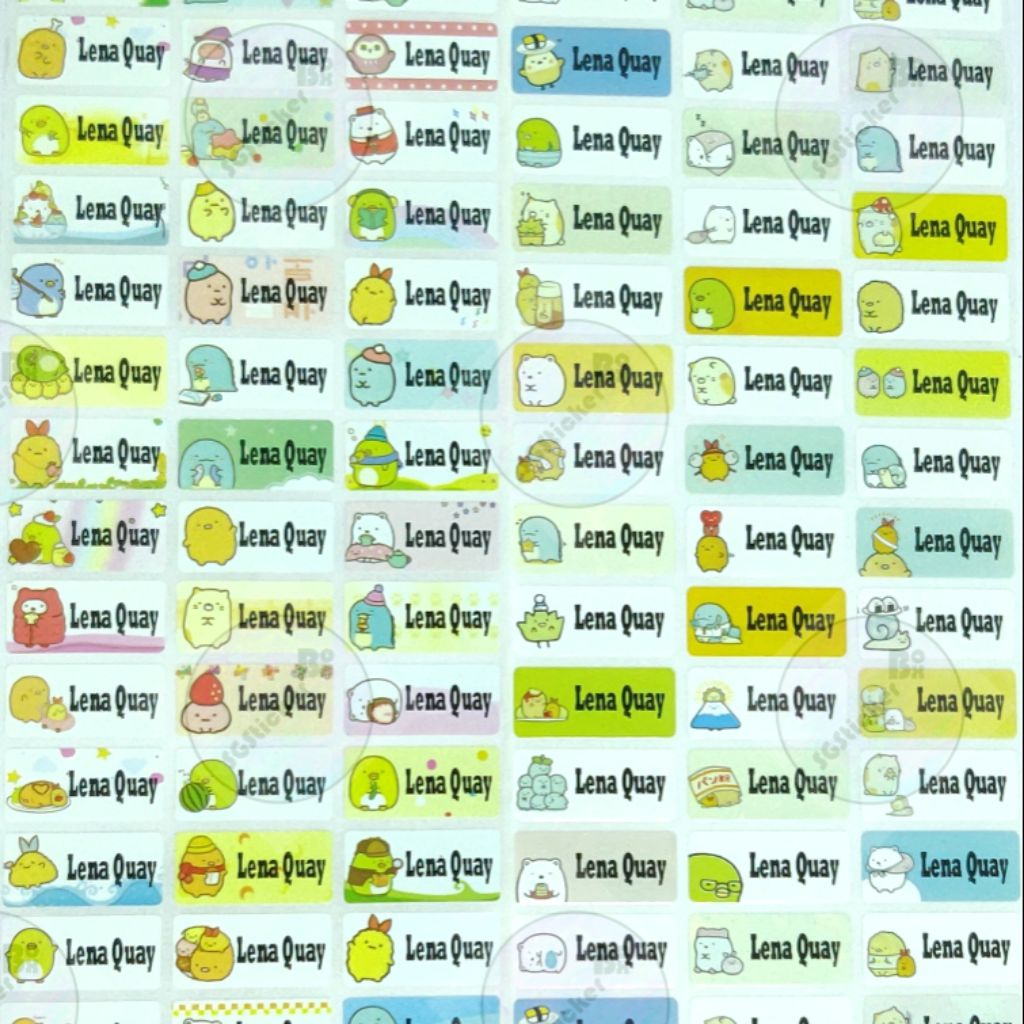 cartoon name sticker