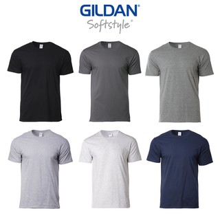 Image of Gildan Softstyle 100% Cotton Plain Round Neck T-shirt Man - White Navy Black Charcoal Grey 63000 - Unitee Singapore