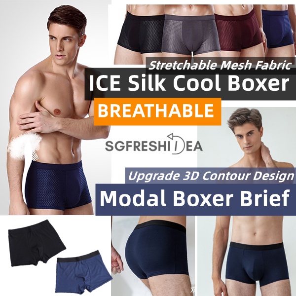 Image of Ice Silk Men Underwear | Male Briefs Boxer Shorts | Man Underpants Bamboo Fiber Renoma Style #0