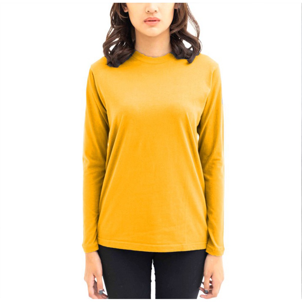 yellow full sleeves t shirt for womens