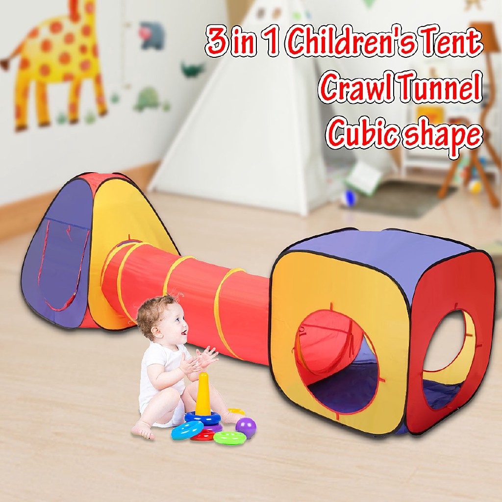 adventure tent set with crawl tunnel