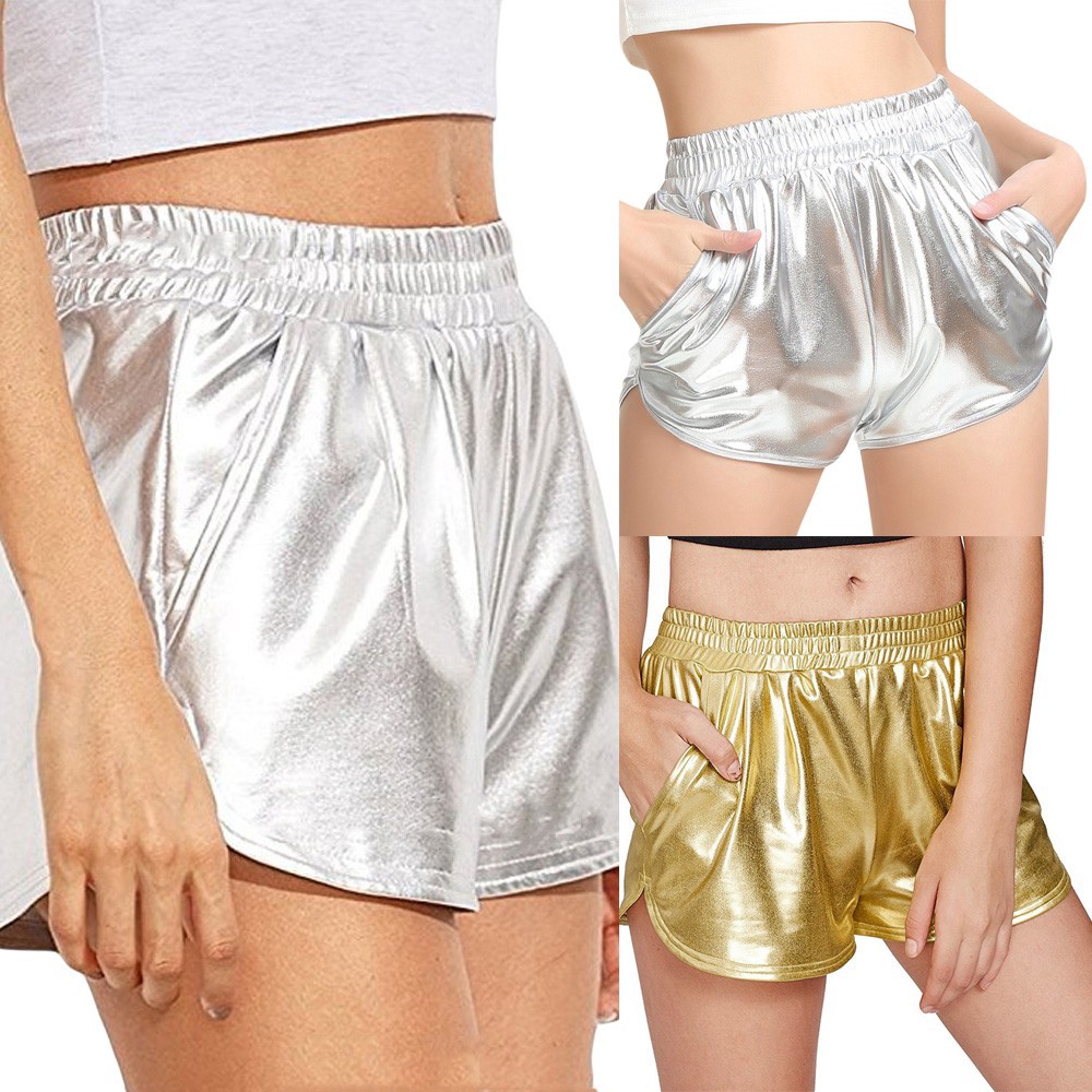 shiny yoga shorts