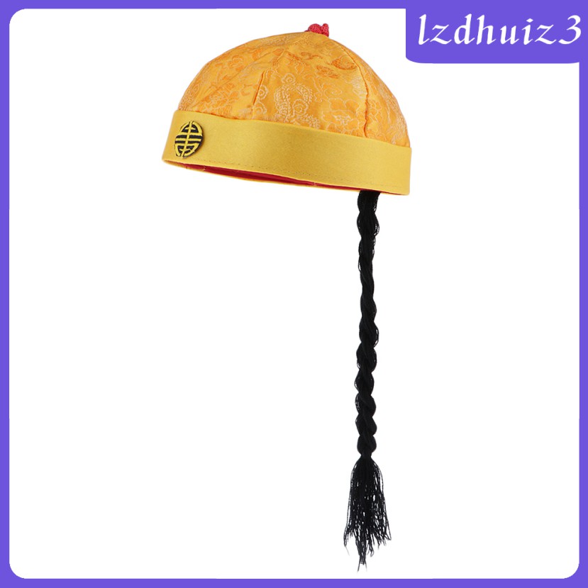 Image of Gemgem Loey  Chinese Oriental Cap With Dunes In Pigtail For Adults #7
