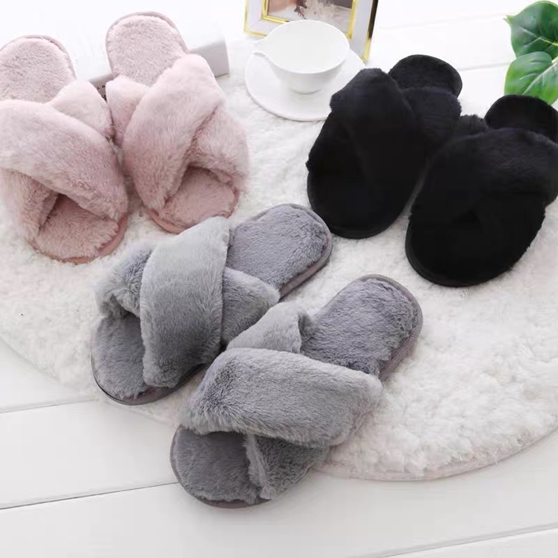 fluffy flat slippers