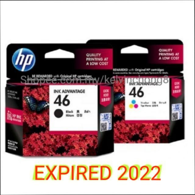 Shop Malaysia Hp 46 Black Or Colour Original Ink Advantage Cartridge Shopee Singapore