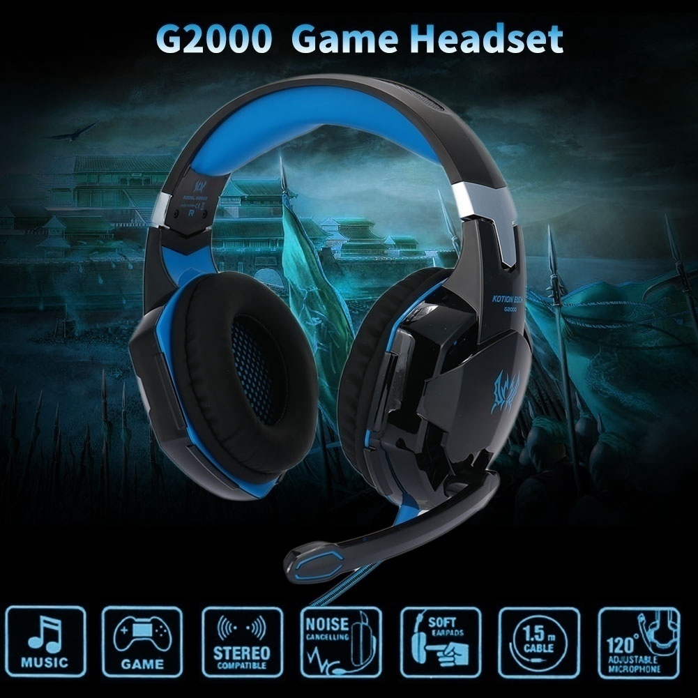 surround stereo hifi pro gaming headset with hd mic for ps4 xbox pc games computers game virtual sound gamer