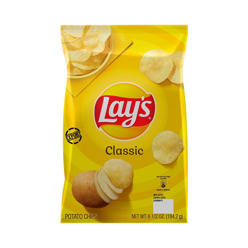 Lay's NEW Classic Potato Chips 184.2g DKSHSG(Expiry21/12/2021) Shopee Singapore