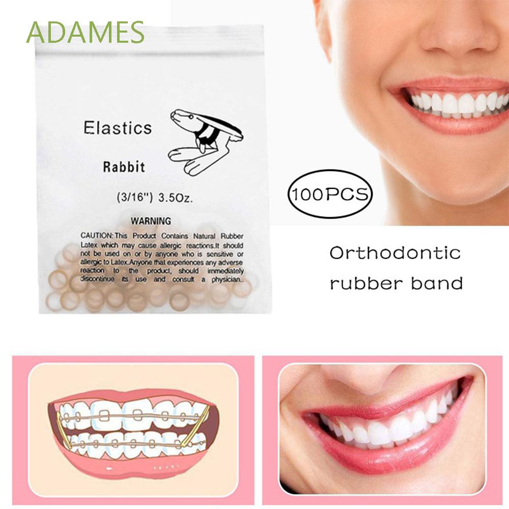 ADAMES 100pcs/bag Dental Orthodontic Rings Orthodontic Ligation Coil Elastic Rubber Bands Latex