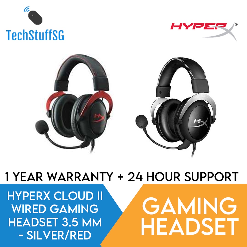 HyperX Cloud II 2 Gaming Headset (Gunmetal / Red) For PC and Consoles