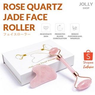 🔥SG LOCAL STOCK🔥 Natural Rose Quartz Jade🔥Roller Facial Body Massager🔥Gua sha🔥Face Lifting Beauty Massage🔥