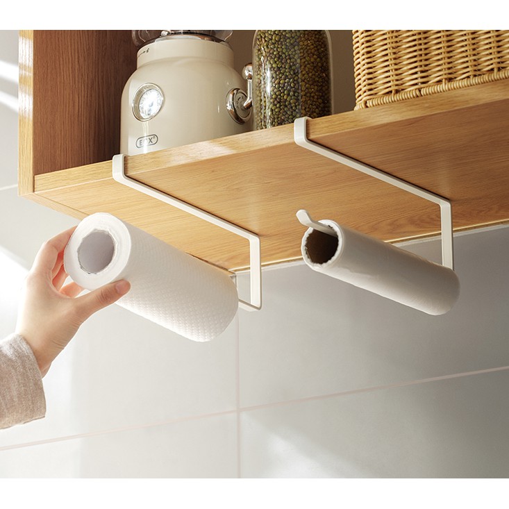 Kitchen paper towel rack paper roll rack shelf cling film rag