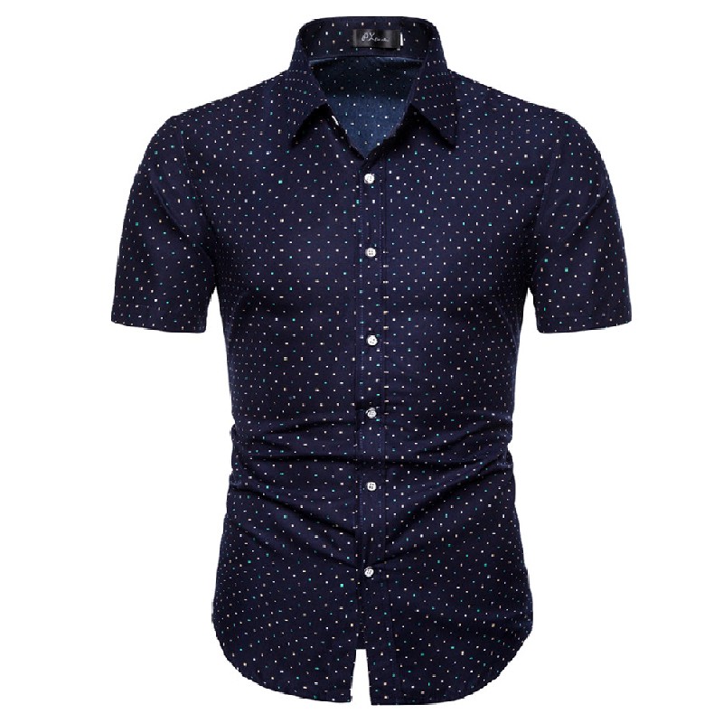 mens short sleeve polka dot shirt
