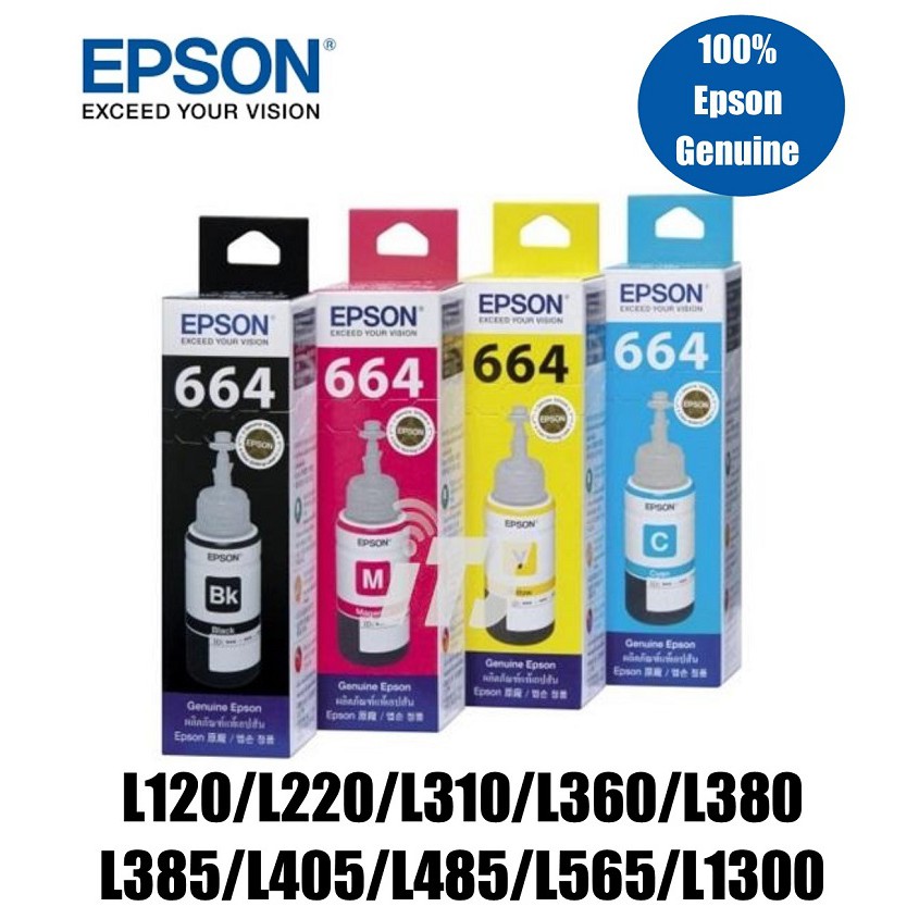 Epson 664 Black Cyan Magenta Yellow Ink Bottle 70ml Shopee Singapore