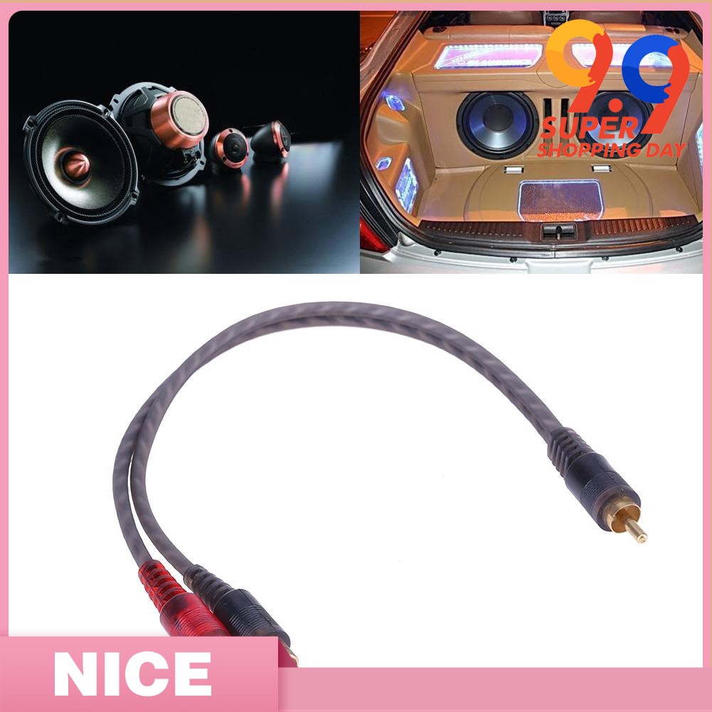 30cm 1pc 2 RCA Male to 1 RCA Female OFC Splitter Cable for Car Audio System Shopee Singapore