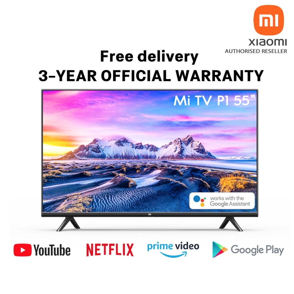 3 Year Official Warranty 2021 Xiaomi Tv P1 55 Inch 4k Uhd Android 10 Smart Tv Hands Free Google Assistant Shopee Singapore